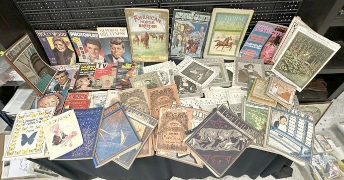 BIG lot as found older MAGAZINES, covers are there, some rougher than others, sports, Ladies, Horse: BIG lot as found older MAGAZINES, covers are there, some rougher than others, sports, Ladies, Horse related, Art related, Fortune, Delineator, celebrity, etc....From estate of old time ephemera dealer
