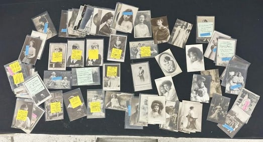 ( 85 ) Continental Royalty RPPC's ( all with stickers on fronts are identified ),good lot to sort