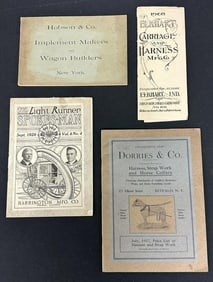 ( 4 ) early Harness & Wagon related trade catalogs, 1908 Elkhart Carriage & Harness Mfg. - The Light