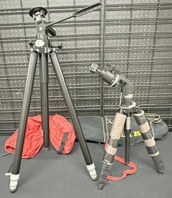 (2 ) very nice tripods, very nice condition - STAR- D Professional & SLIK, both with cases…..from