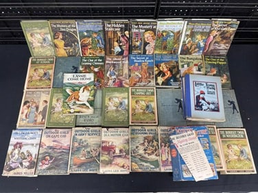 Lot of 36 YA hardcovers Nancy Drew Bobsey Twins. Lot includes multiple titles of the aforementioned,