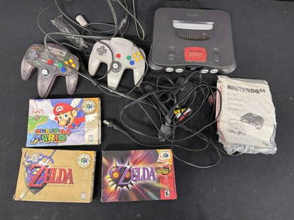 Nintendo 64 lot with Zelda, Super Mario 64, more. Lot is untested and may not work. Includes the: Nintendo 64 lot with Zelda, Super Mario 64, more. Lot is untested and may not work. Includes the console, two controllers,the AV cable, Super Mario 64 (with box and instruction booklet), The Legend of