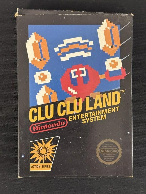 Nintendo NES Clu Clu Land 5-screw cartridge with box instructions. Cartridge in untested. Box has (1 of 13)
