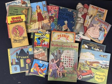 Lot of 15 vintage & antique children's books. Includes Pinocchio Under The Sea (1913, MacMillan),