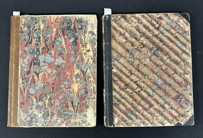 (2) 1840's Survey Cipher School Books, SILAS F. STANDT, hand drawn survey lessons, Lititz Academy (1 of 11)