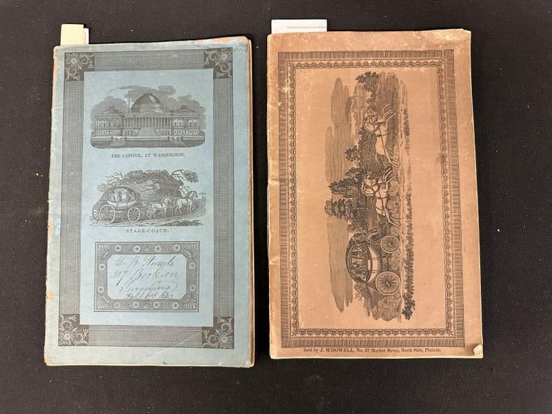 (2) 1840's Pennsylvania Survey Cipher School Books, handwritten belonging to Uriah B. (1 of 13)