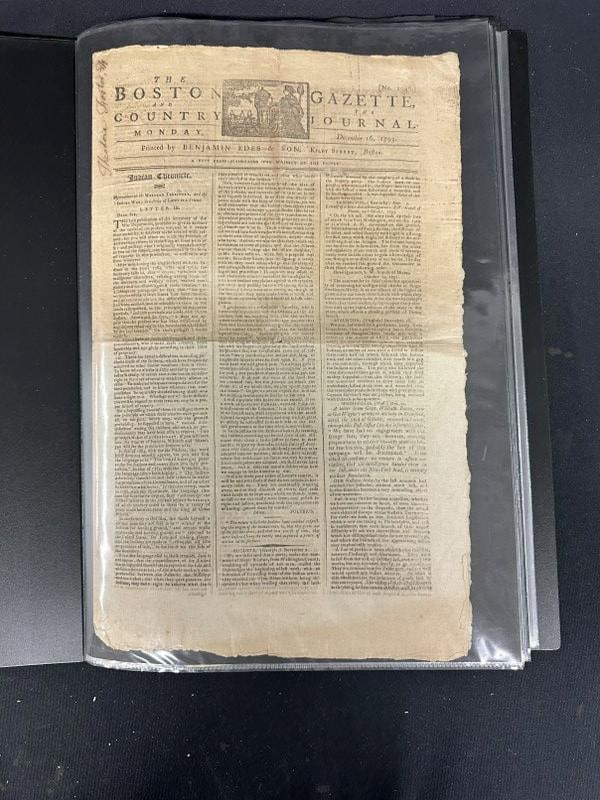 Portfolio of (28) 18th & 19th century Newspapers & Documents… (1 of 15)