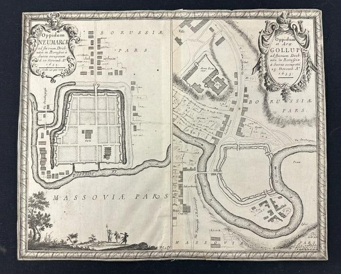 1655 MAP Oppidum NEUMARCK, in lucite frame, map measures 10.75" x 13.25?, frame measures 11.5" x: 1655 MAP Oppidum NEUMARCK, in lucite frame, map measures 10.75" x 13.25?, frame measures 11.5" x 14.5". Nice overall condition