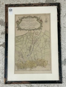 Framed MAP ( A NEW AND ACCURATE SURVEY OF THE PARISHES )….in older worn frame, map measures 15.5"