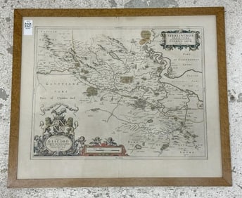 Early handcolored map ( STERLINENSIS STERLIN-SHYR ), nice overall condition, in double glass sided