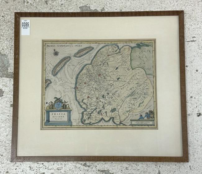 1645 ( FRISIA ) handcolored MAP - Antieke kaart van Friesland. Anno 1645 - Auteur Ferdinand Verbiest (1 of 4)