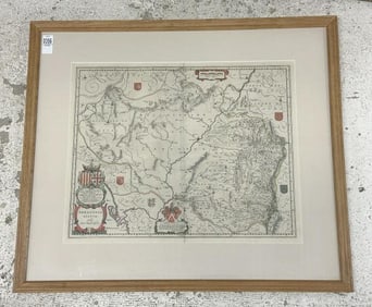 Early handcolored ( ARAGONIA ) Map, framed and matted, in nice overall condition. Map measures 17" x