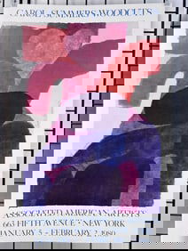 Two Signed 1980 Carol Summers Woodcuts Posters. Both posters measure 24 1/4" x 37 1/2" and are from