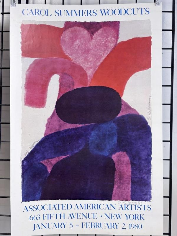 Two Signed 1980 Carol Summers Woodcuts Posters. Both posters measure 24 1/4" x 37 1/2" and are from (1 of 11)