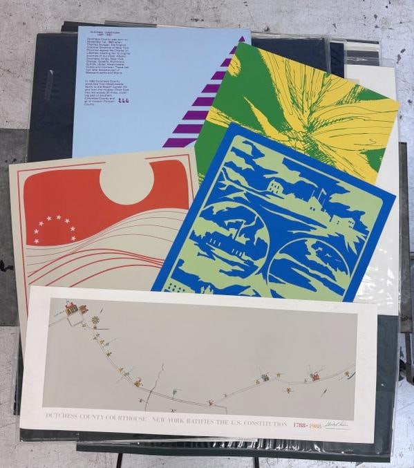 Lot of six signed Dutchess County NY posters. Five are artist's proofs for the quadricentennial of (1 of 7)