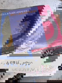 Lot of 8 art posters & prints Jose De Creef, more. Lot includes eight posters or prints in varyingc