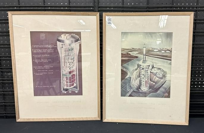 (2) framed illustration prints of ( OPERATIONAL LAUNCHING SILO ), Designed by BECHTEL CORPORATION, (1 of 5)