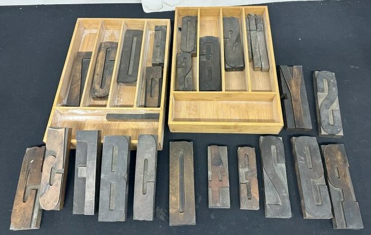 (2) trays of old printer blocks…..from estate in Hudson Valley….. (1 of 3)
