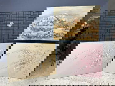 (3) large Roland Partos o/c paintings in metal frames, circa 1970's....they all measure 36" x 48",