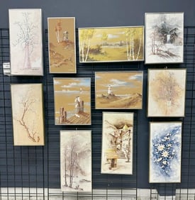 (11) Roland Partos still lifes and landscapes, (10) on canvas, (1) on board, all about the same size