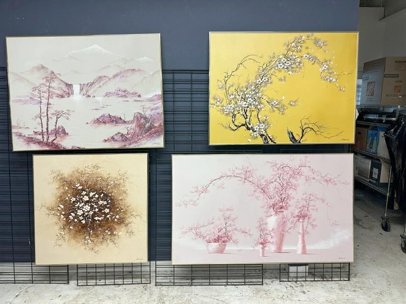 Roland Partos (4) large o/c paintings, all in nice condition, in metal frames, circa 1970's. To show (1 of 1)