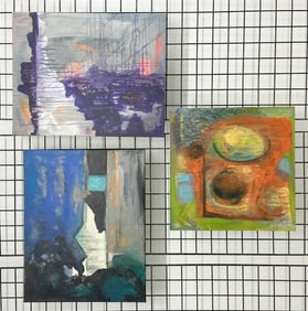 Edward Berkise (3) o/c abstract paintings, signed and titled on backs, directly from his Woodstock,