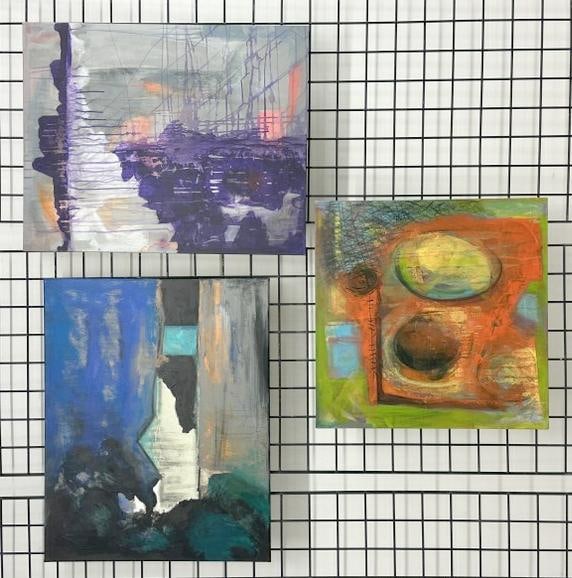 Edward Berkise (3) o/c abstract paintings, signed and titled on backs, directly from his Woodstock, (1 of 2)