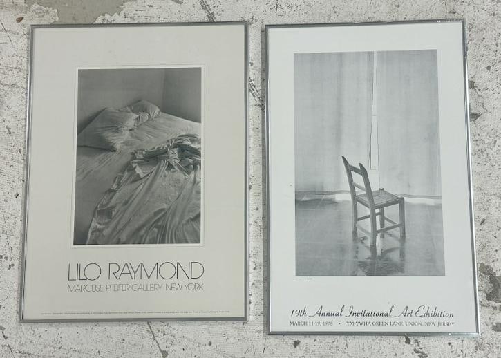 (2) LILO RAYMOND framed Gallery Posters, both in nice condition, in silver metal frames, the frames (1 of 4)