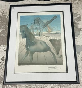 Salvador Dali signed lithograph titled ( CHEVALIER SURREALIST ), signed lower right, numbered 96 of
