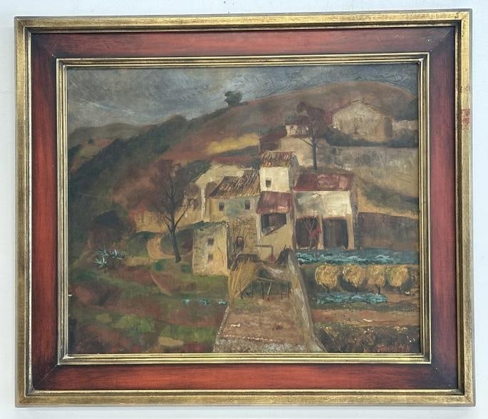 Berkeley Jr Williams (1904 - 1976)  impressionist o/c landscape with houses, signed lower right, (1 of 4)