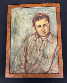 Double sided impressionist o/b, unsigned, still life on back side and portrait of Gentleman on the