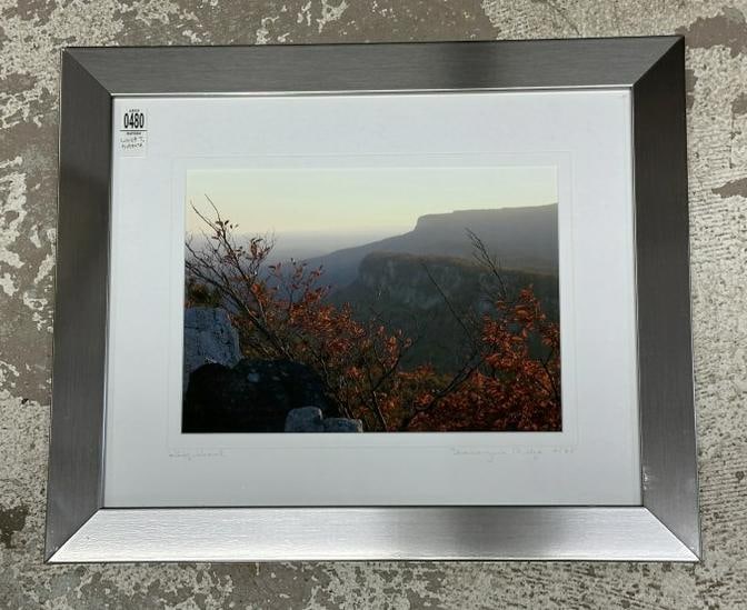 Linda T. Hubbard signed photograph titled ( SHAWANGUNK RIDGE ), 2/25, signed lower left. Nicely: Linda T. Hubbard signed photograph titled ( SHAWANGUNK RIDGE ), 2/25, signed lower left. Nicely framed and matted, the photograph measures 10" x 14", the silver frame measures 19.5" x 23.5". In fine c