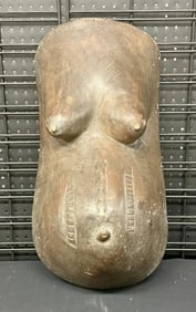 Makonde body mask, carved wood, from the same estate, measures 27" x 13", nice as found estate