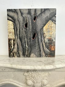 David Ellis ( B 1971 ) Mixed Media on wood, titled ( TREE 2, dated 2012 ). With Joshua Liner