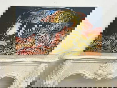 David Ellis ( B 1971 ), colorful print under lucite, titled ( ANIMAL C PRINT ), from 2011, number 1
