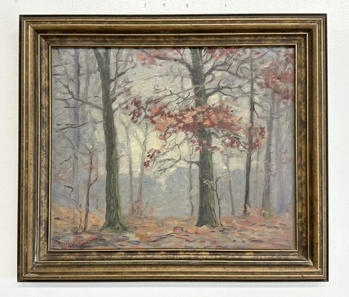 Louise Mary Wahl Kamp (1867 - 1959) impressionist o/b landscape, signed lower left corner, from (1 of 3)