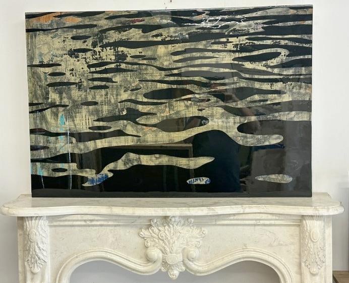 David Ellis (Born 1971) Mixed Media on wood panel titled ( HUDSON RIVER, 2013 ), acrylic, ink, (1 of 4)