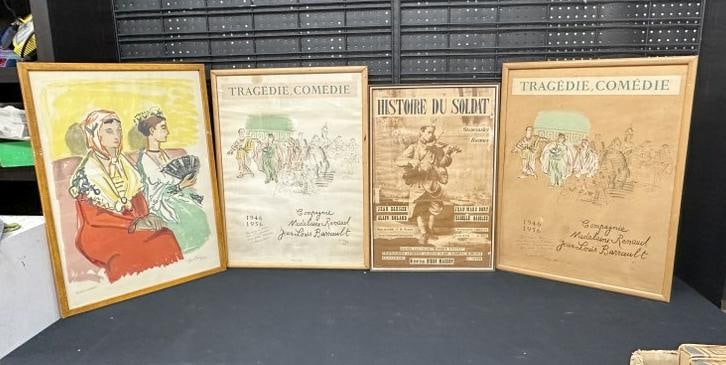 (4) framed Theater Posters, circa 1940's - 50's, ( two are similar, but different limited edition (1 of 4)