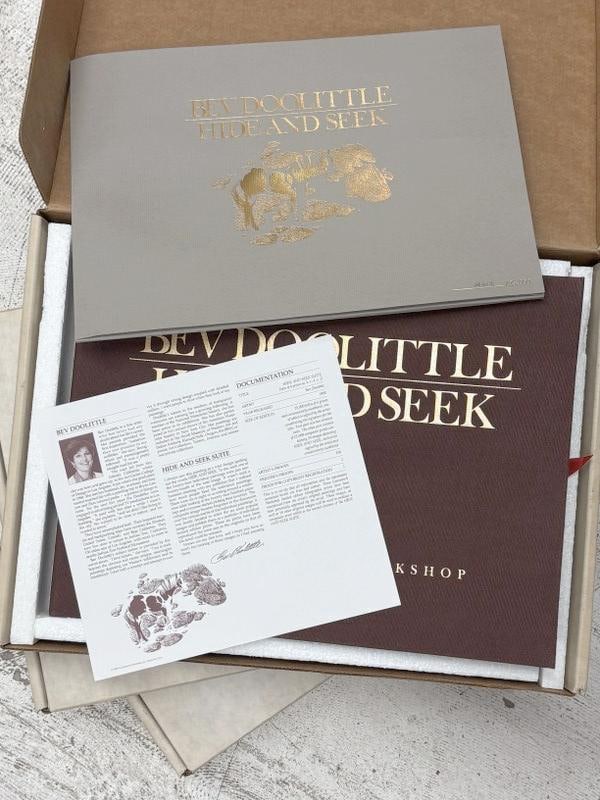 Bev Doolittle signed lot-Three Hide and Seek portfolios. All three portfolios feature horses,  are (1 of 5)