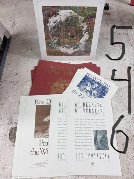 Bev Doolittle lot-11 prints, 6 signed. Includes three prints of Eagle Heart (unsigned, 19" wide x 19 (1 of 6)