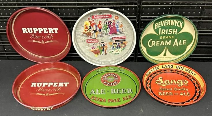 ( 6 ) New York State Brewery BEER TRAYS, nice condition, some better than others...From a one owner (1 of 3)