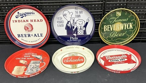 ( 6 ) New York State Brewery BEER TRAYS, some very clean, some with surface blemishes, just as we