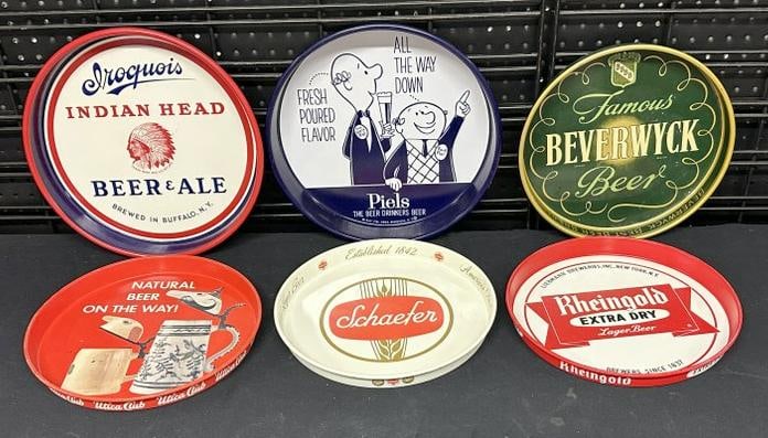 ( 6 ) New York State Brewery BEER TRAYS, some very clean, some with surface blemishes, just as we (1 of 3)