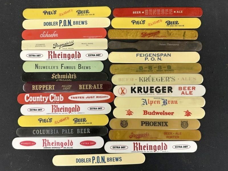 (27) advertising BEER FROTHERS, including some older Breweries, great lot for collector or: (27) advertising BEER FROTHERS, including some older Breweries, great lot for collector or dealers….