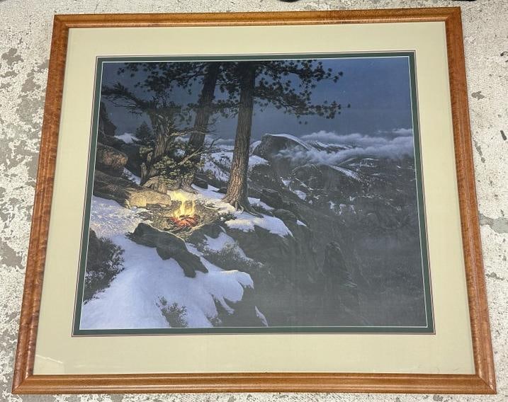 Stephen Lyman (1957 - 1996) large signed limited edition print titled ( WARMED BY THE VIEW ), (1 of 5)
