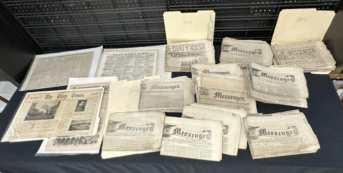 Big lot 19th century NEWSPAPERS including ALEXANDER'S MESSENGER, great lot for a dealer to sort out, (1 of 10)