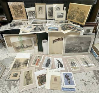 BIG lot misc. prints, small paintings, Vanity Fair Spy prints and related, good lot for a dealer to: BIG lot misc. prints, small paintings, Vanity Fair Spy prints and related, good lot for a dealer to sort out...From the closed shop of CLEMENT FRAME SHOP & ART GALLERY in Albany, N.Y. We will be selin