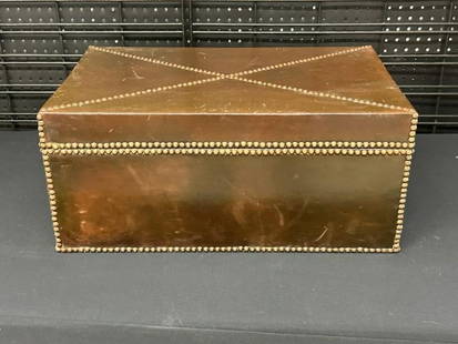 Decorative leather studded trunk - storage box, nice condition, nice form, measures 24" wide x 16": Decorative leather studded trunk - storage box, nice condition, nice form, measures 24" wide x 16" deep x 11" high.