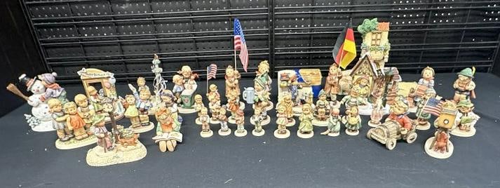 (40) HUMMELS from local estate, nice condition, well taken care of, one in box, good variety, some: (40) HUMMELS from local estate, nice condition, well taken care of, one in box, good variety, some older than others, just as we found them. Good lot for a dealer to sort out….