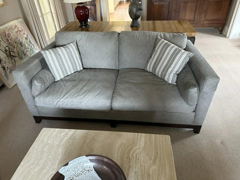 Matching couch and loveseat from fine non smoking Doctor's home in Kingston, New York. Always taken: Matching couch and loveseat from fine non smoking Doctor's home in Kingston, New York. Always taken care of, and in very nice little use condition. The loveseat measures 72" long x 37" deep, the sofa